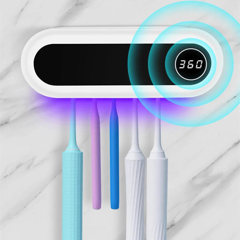 wall mounted toothbrush holder | uv sterilizer toothbrush holder | automatic toothpaste dispenser | energy saving