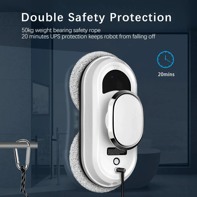 high-suction window cleaning robot | 5600pa strong suction power | automatic glass cleaning robot | ultrasonic cleaning