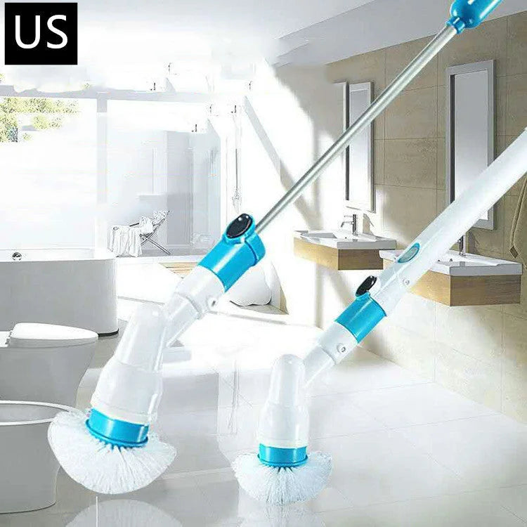 long handle floor scrubber | automatic rotating brush head | stainless steel brush bristles | energy saving