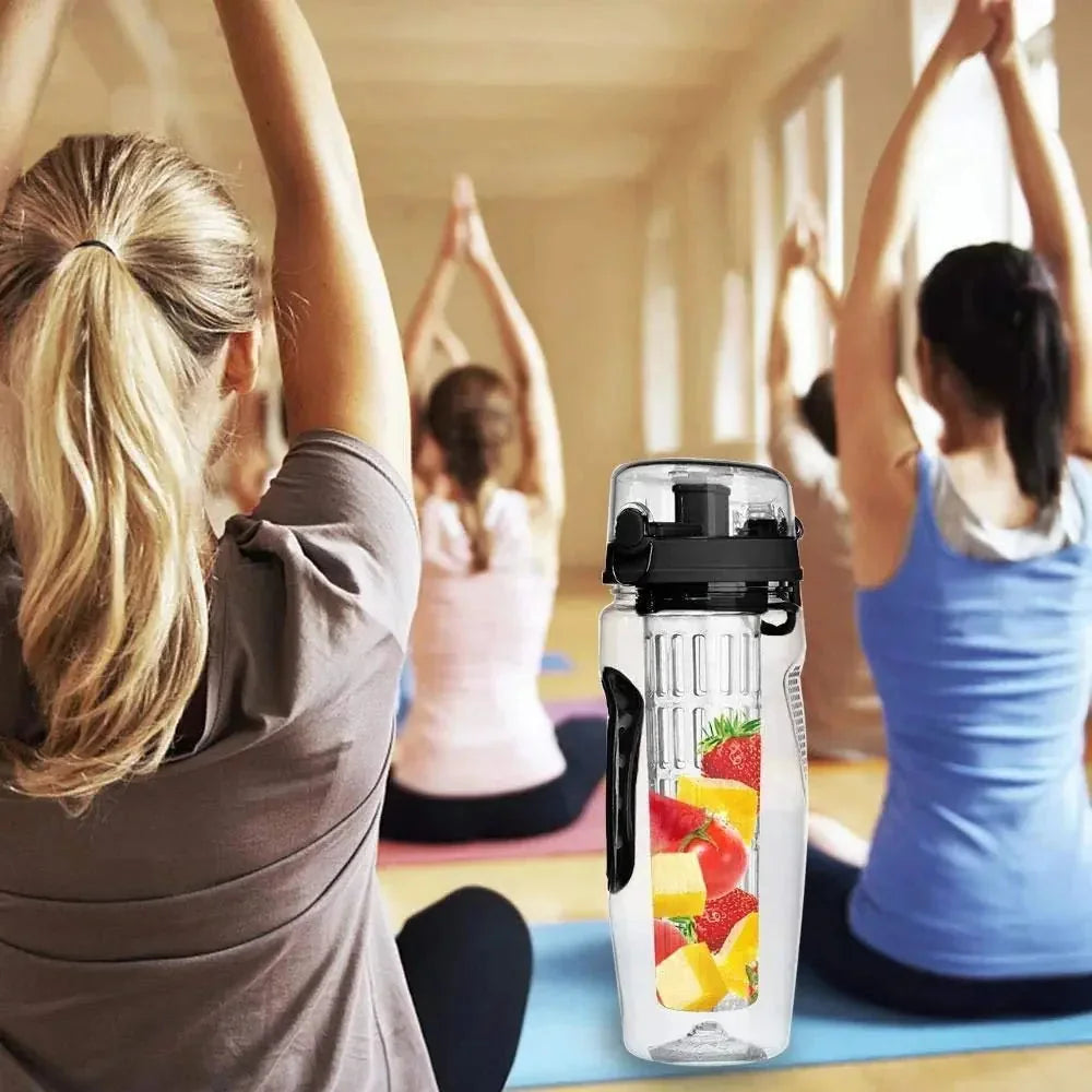 bpa-free plastic water bottle | 32-ounce fruit infuser bottle | dishwasher-safe sports bottle | energy saving