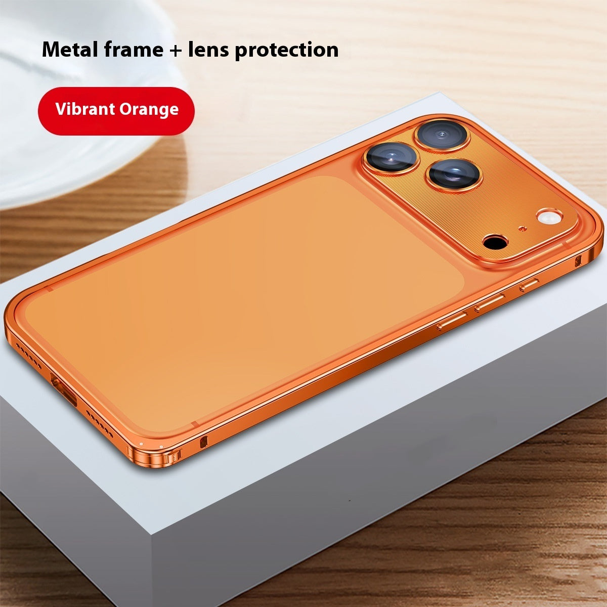 Applicable Metal Frame Phone Case Lens Protection 