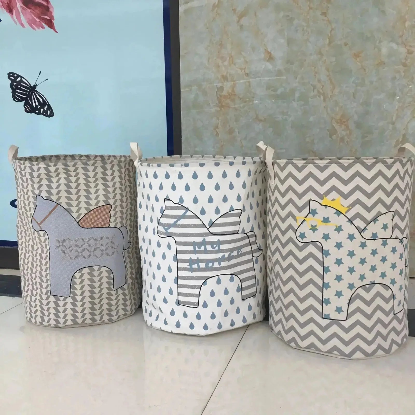 cotton linen storage basket | five-pointed star laundry bucket | large capacity toy storage | energy saving