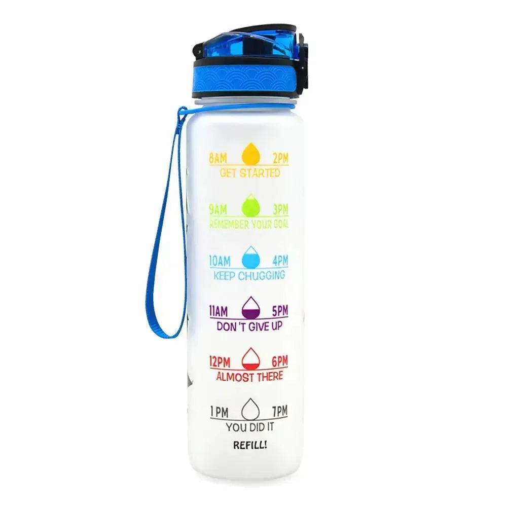1000ml capacity motivational bottle | leakproof sports water bottle | gym and fitness hydration bottle | ultrasonic cleaning