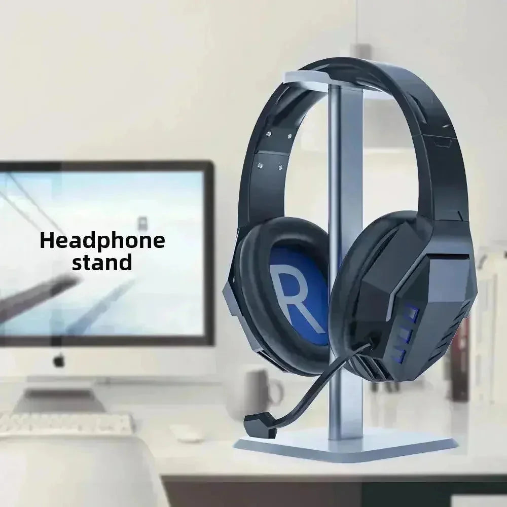 aluminum alloy construction | adjustable height stand | universal headset holder | ultrasonic cleaning