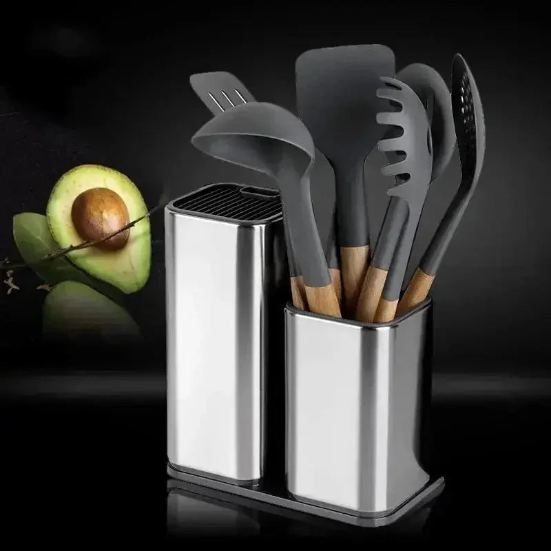 large capacity kitchen organizer | stainless steel tool holder | multifunctional utensil rack | energy saving