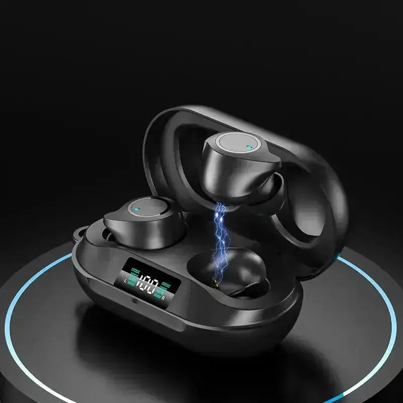 led display earbuds | wireless charging case | 10 hour battery life | ultrasonic cleaning