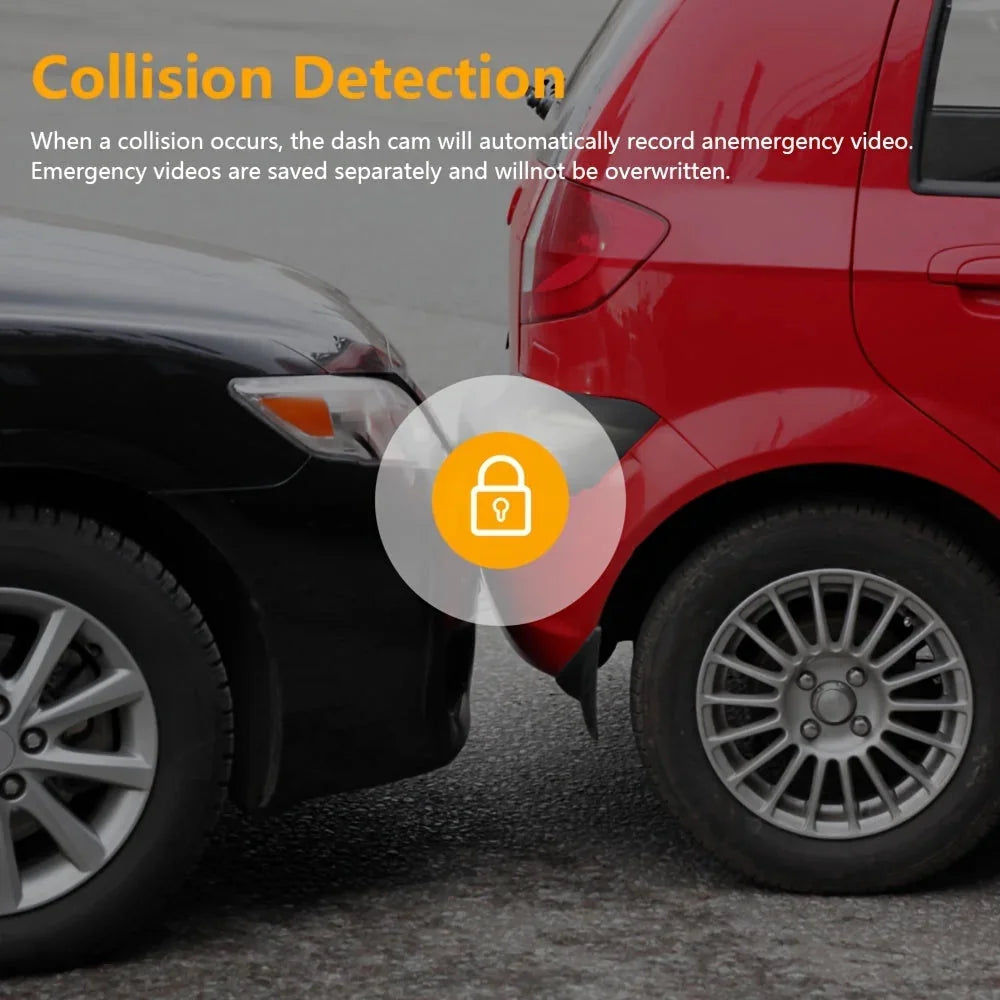dual lens dash cam | front and cabin recording | g-sensor loop recording | energy saving