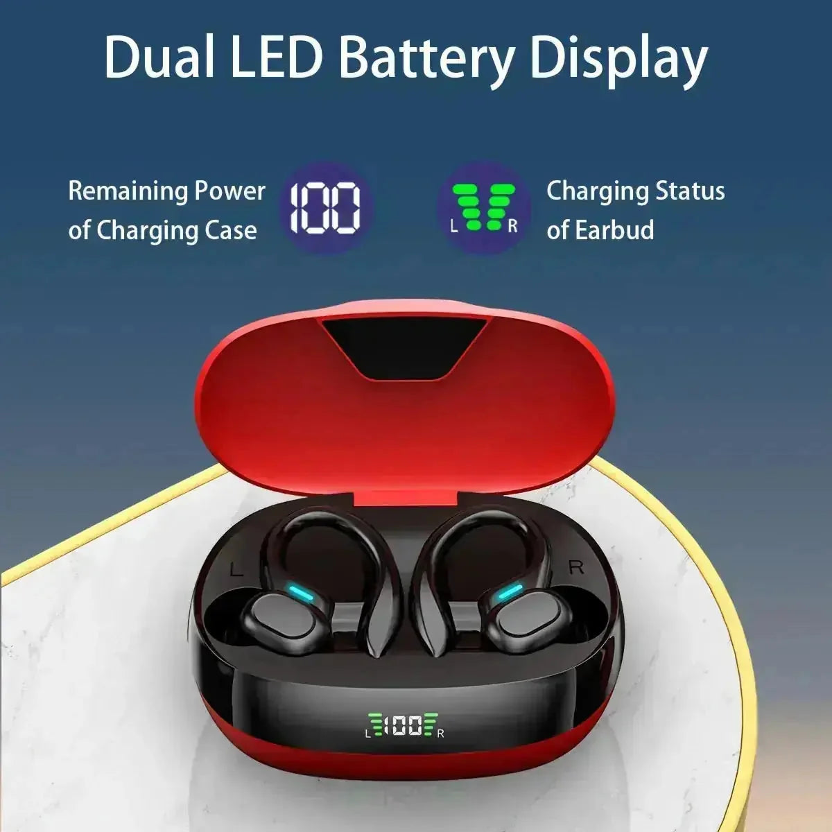 enc noise cancelling earbuds | led display charging case | semi-open-back headphones | ultrasonic cleaning