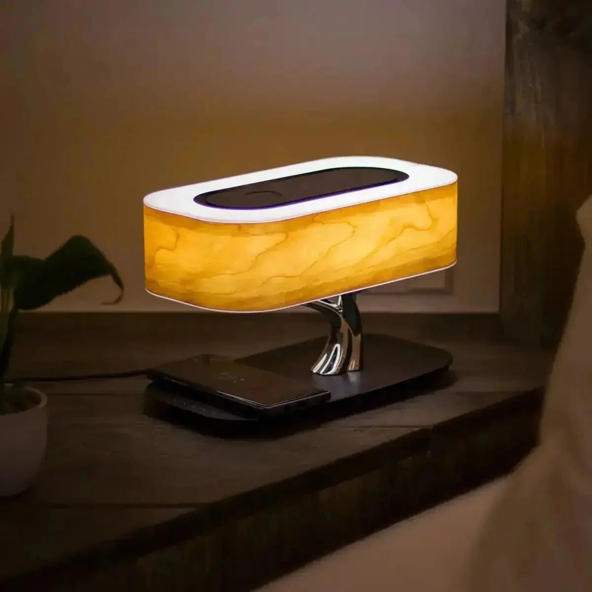wireless charging desk lamp | bluetooth speaker lamp | dimmable bedside light | energy saving