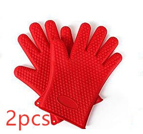 Food Grade Silicone Heat Resistant BBQ Glove Silicone Oven Mitts 
