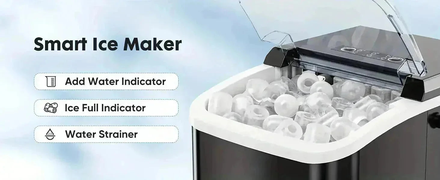 bullet ice maker | countertop ice machine | 9 cubes in 6 minutes | energy saving