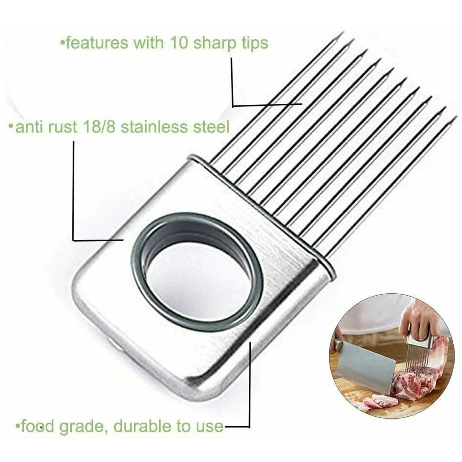 stainless steel kitchen gadget | vegetable slicer with holder | onion chopper tool | ultrasonic cleaning