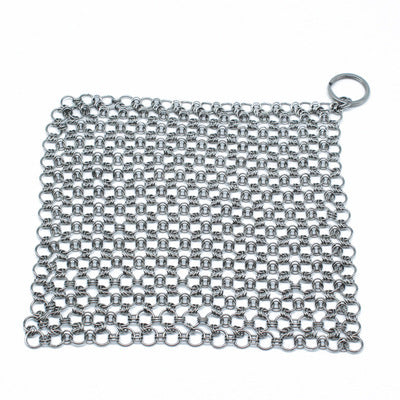Silver Stainless Steel Cast Iron Cleaner Chainmail Scrubber Home Cookware Clean For Skillets Grill Pans 