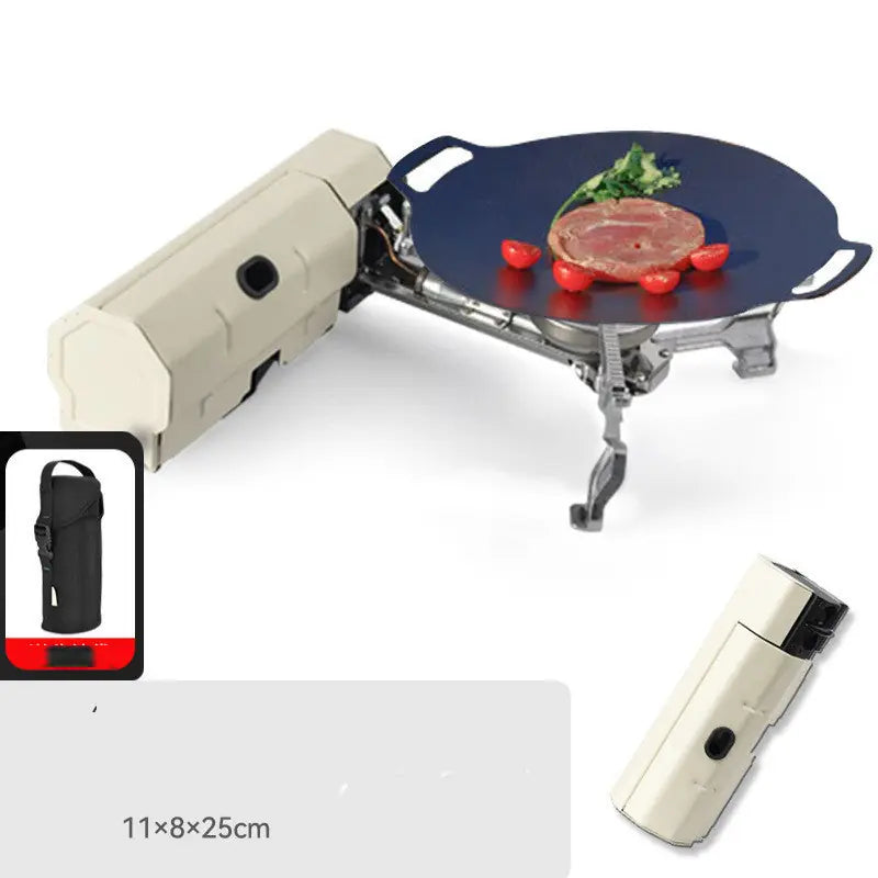 Camping Gas Stove Portable Folding Cassette Stove Outdoor Hiking BBQ Travel Cooking Grill Cooker Gas Burner Food Heating Tool Kitchen Gadgets 