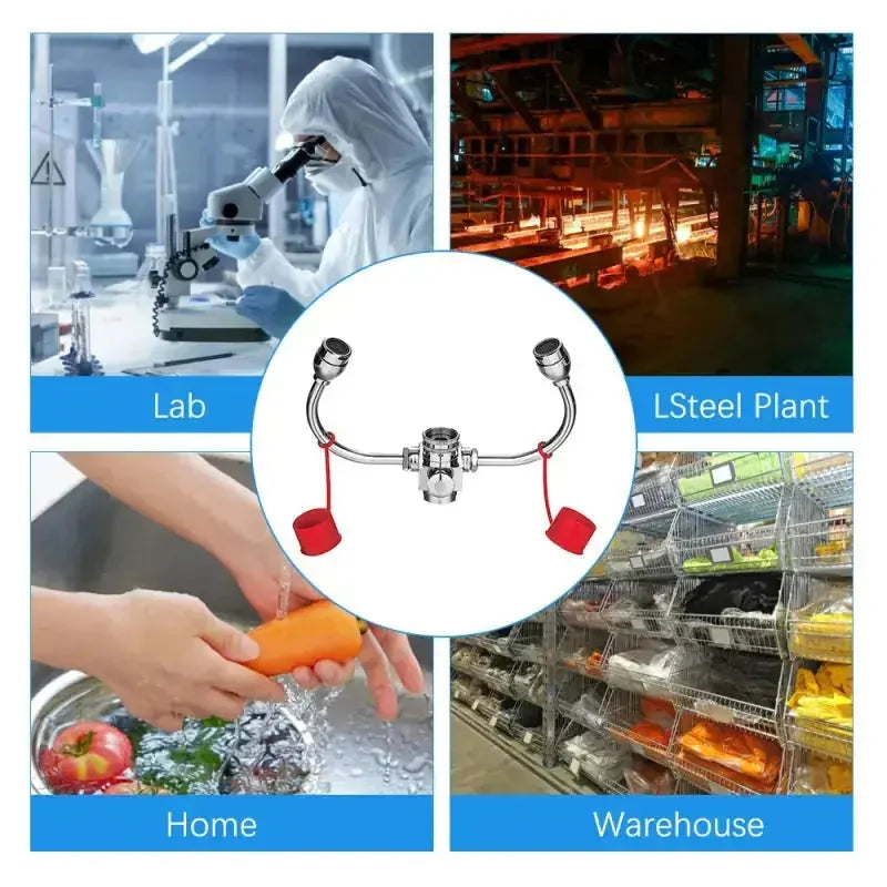 emergency eyewash station | stainless steel eyewash faucet | wall mounted eye wash | energy saving