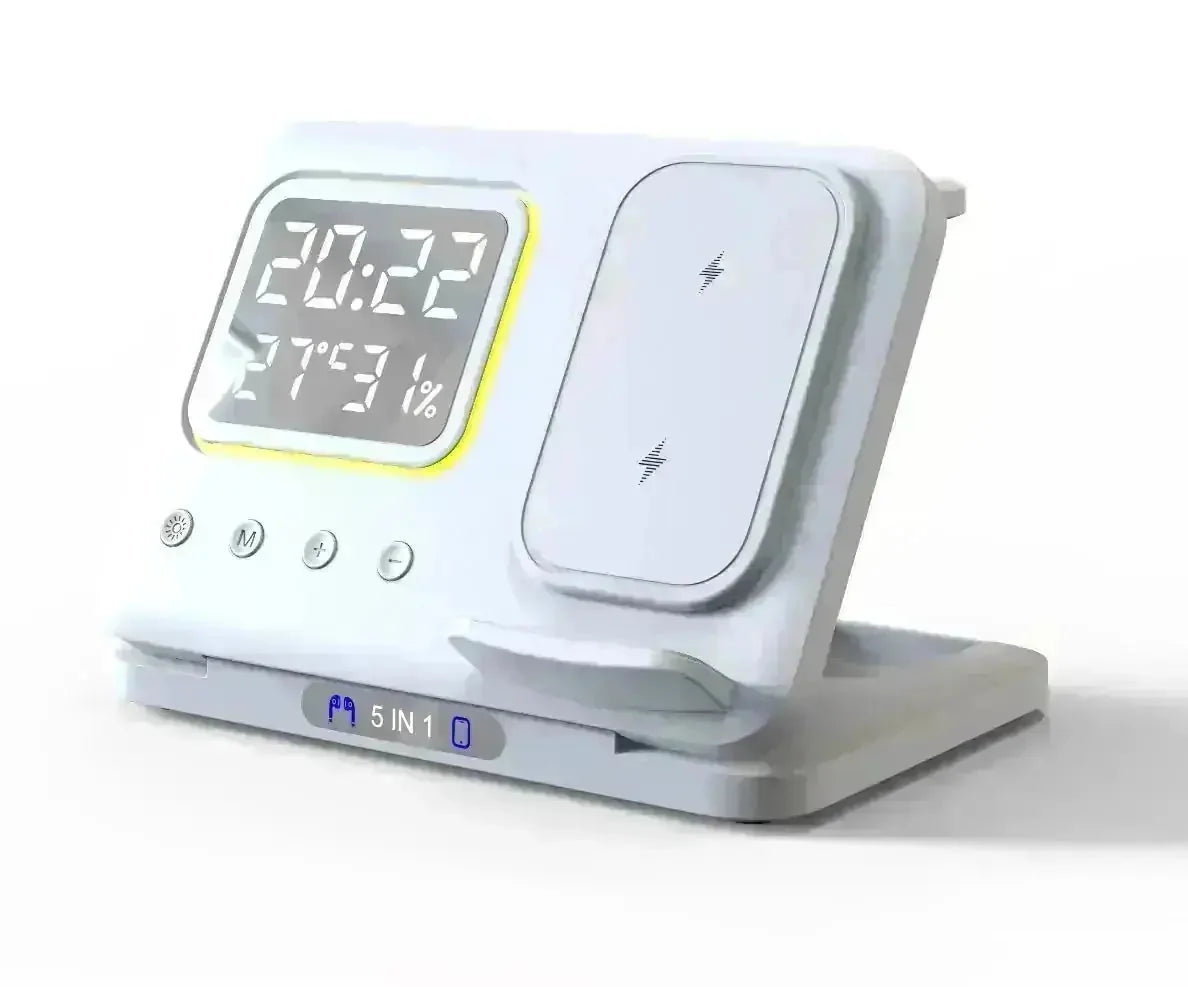 w fast charging | digital alarm clock stand | led display dock station | energy saving