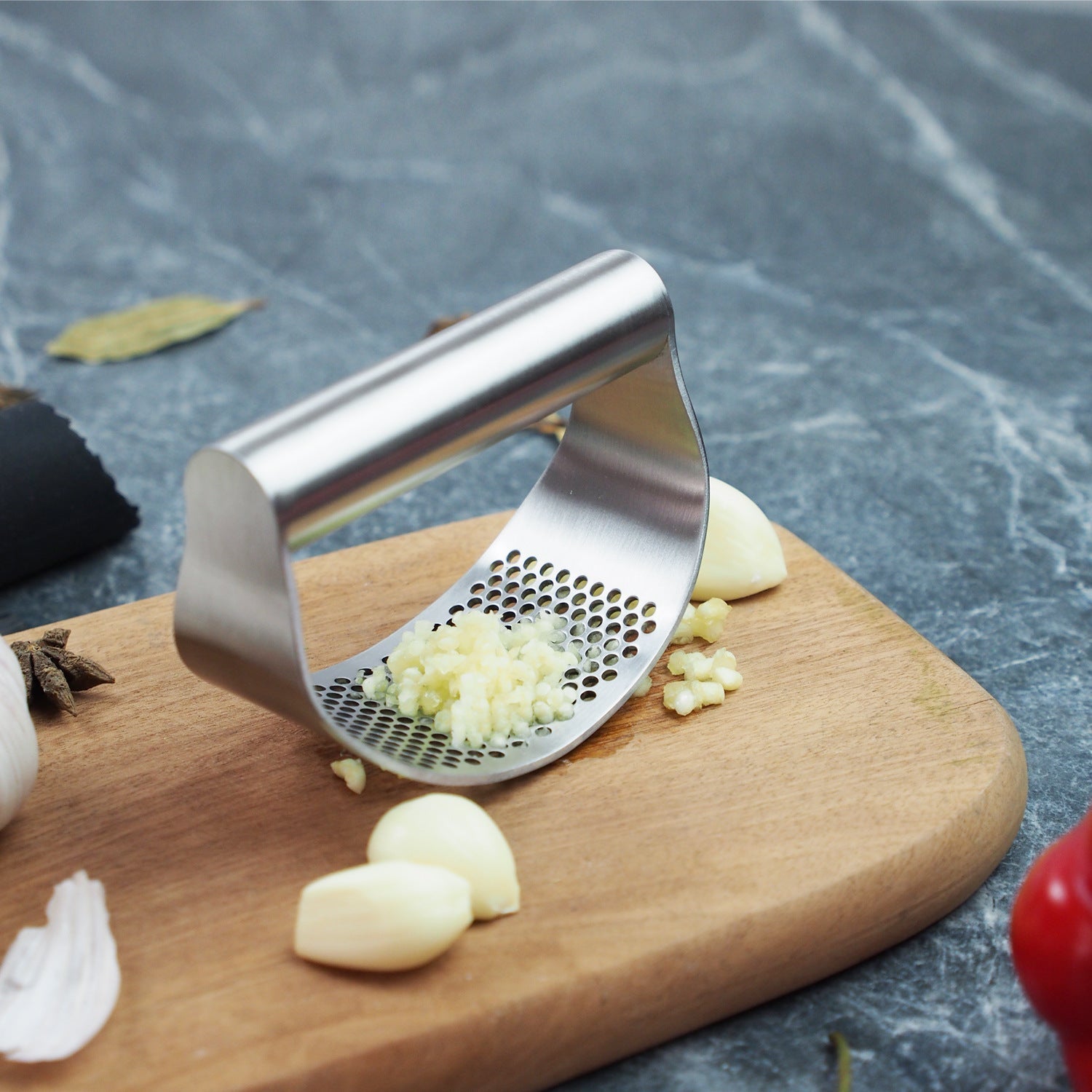 Upgraded Stainless Steel Garlic Press Squeezer Manual Garlic Ginger Rocker Crusher Garlic Cutting Mince Tools Kitchen Gadgets 