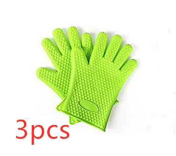 Food Grade Silicone Heat Resistant BBQ Glove Silicone Oven Mitts 