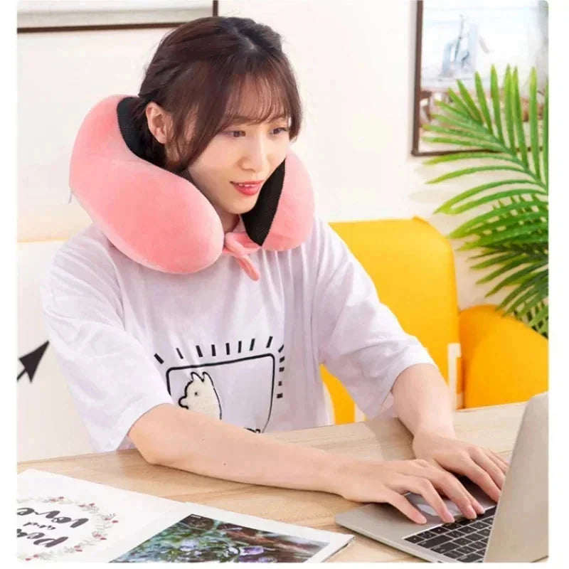 ergonomic u shaped pillow | memory foam travel pillow | airplane neck pillow with massage | energy saving