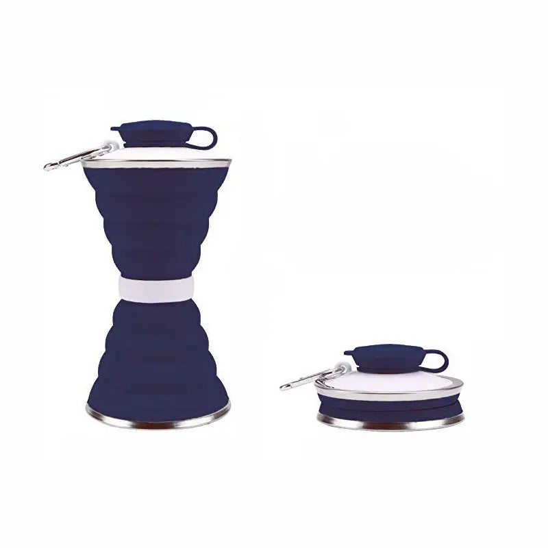 500ML Silicone Water Bottle Cup Foldable Leak Proof Portable Sports Travel Water Bottles For Outdoor Travel Gym Hiking Reuseable Kitchen Gadgets 