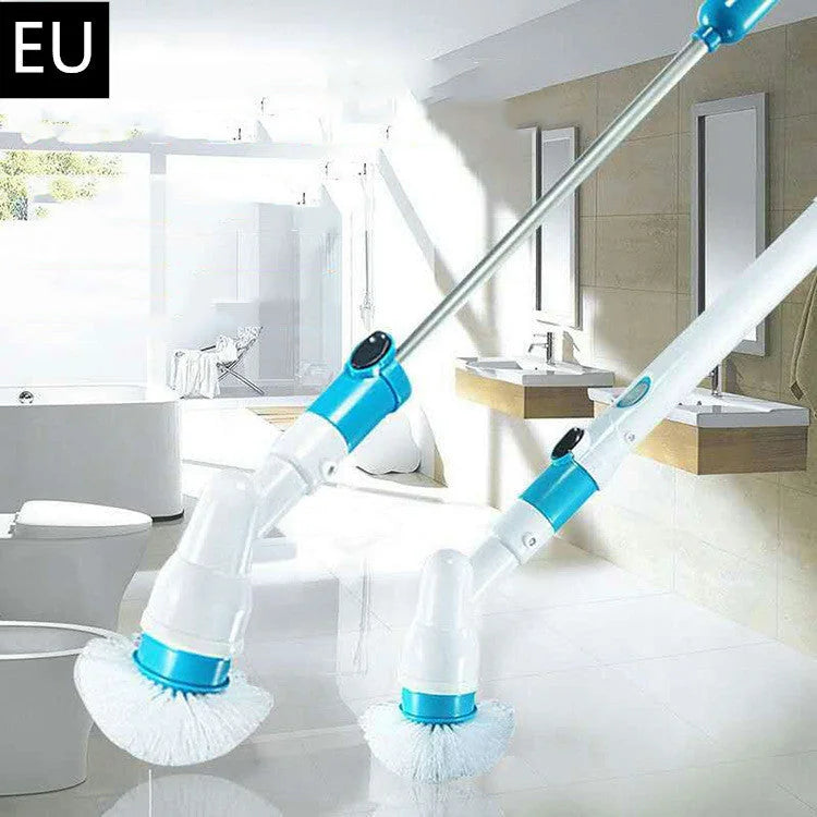 long handle floor scrubber | automatic rotating brush head | stainless steel brush bristles | ultrasonic cleaning