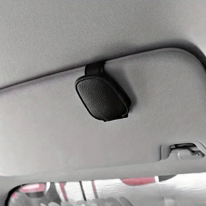 universal car sun visor clip | pu leather eyewear holder | vehicle interior accessories | ultrasonic cleaning