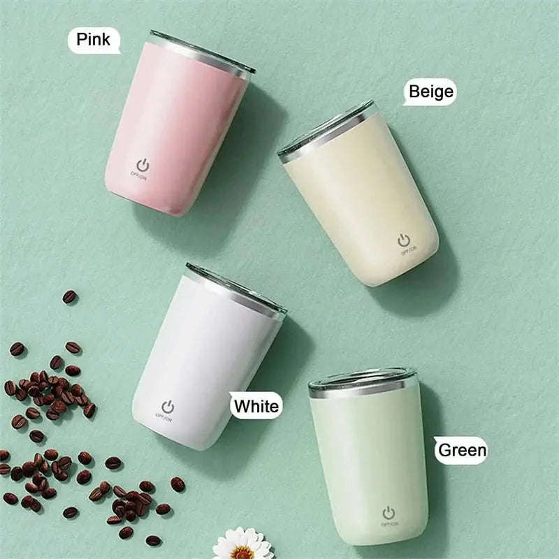 automatic stirring mug | stainless steel self stirring cup | 350ml electric mixing mug | energy saving