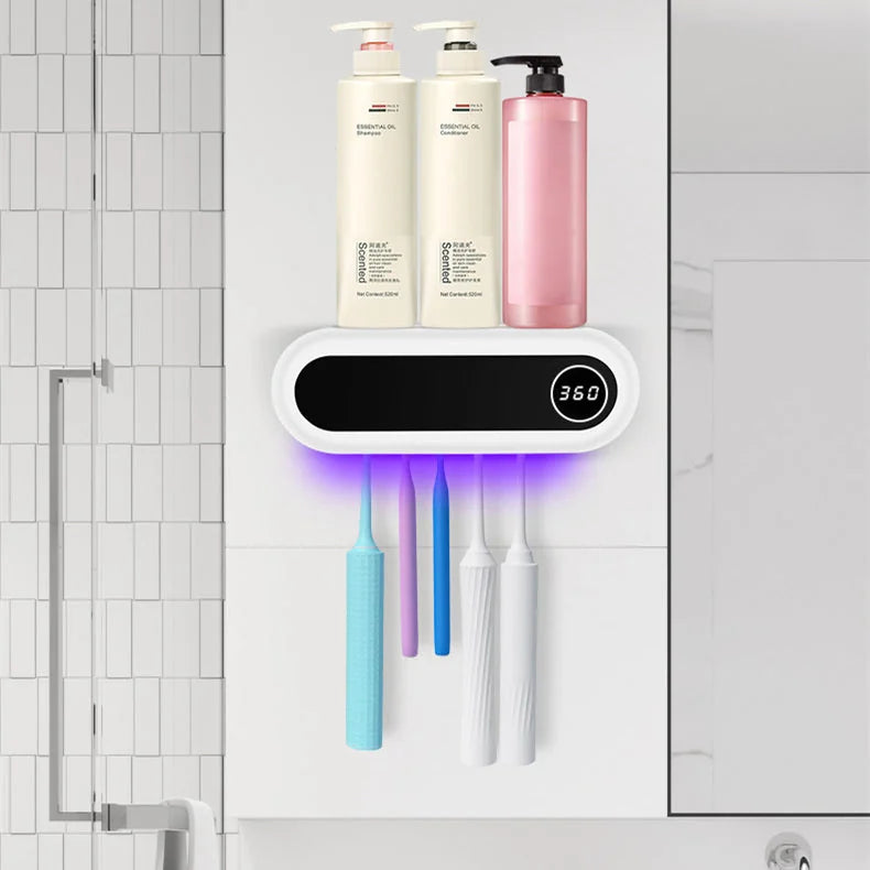 wall mounted toothbrush holder | uv sterilizer toothbrush holder | automatic toothpaste dispenser | energy saving