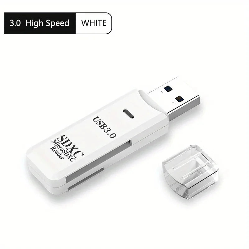 high speed usb 30 card reader | 5gbps data transfer | 2-in-1 sd and micro sd adapter | energy saving
