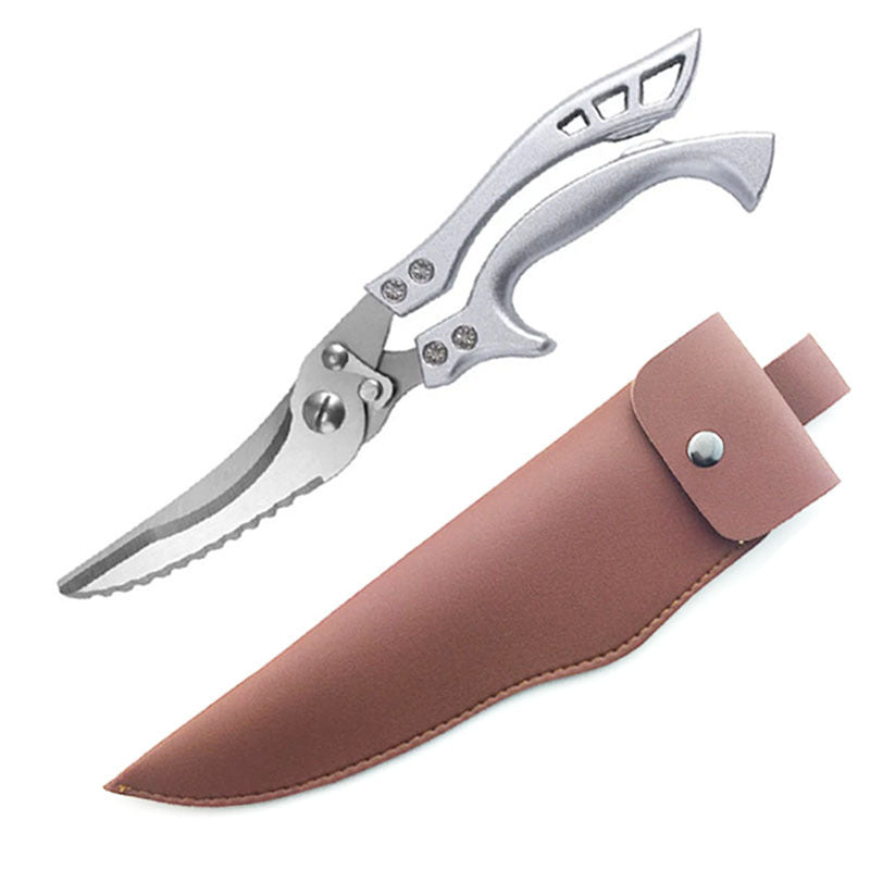 Kitchen Multifunctional Scissors Stainless Steel Chicken Bone Cleaver Knife Meat Fruit Boning Fish Scissors Scale Clean Scissors 