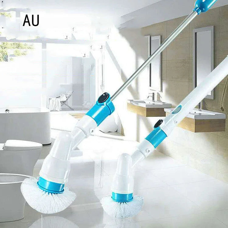 long handle floor scrubber | automatic rotating brush head | stainless steel brush bristles | ultrasonic cleaning