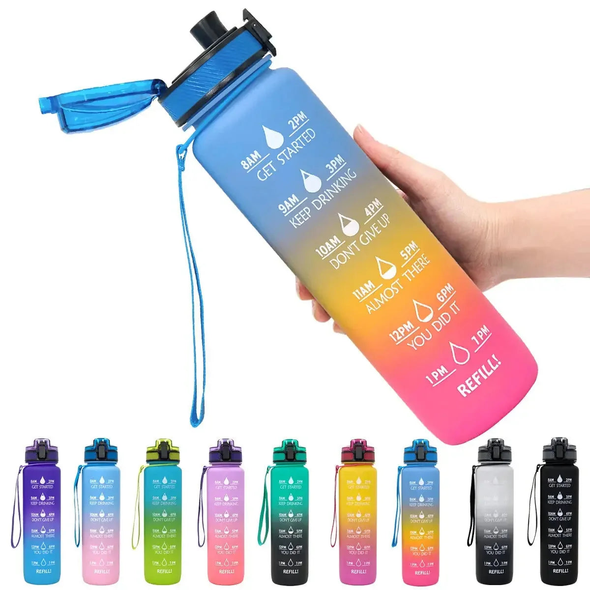 l tritan water bottle | time marker motivational bottle | bpa-free tritan material | energy saving
