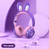 Rabbit Ear Headphones Wireless Luminous Extendable Wheat Headphones 