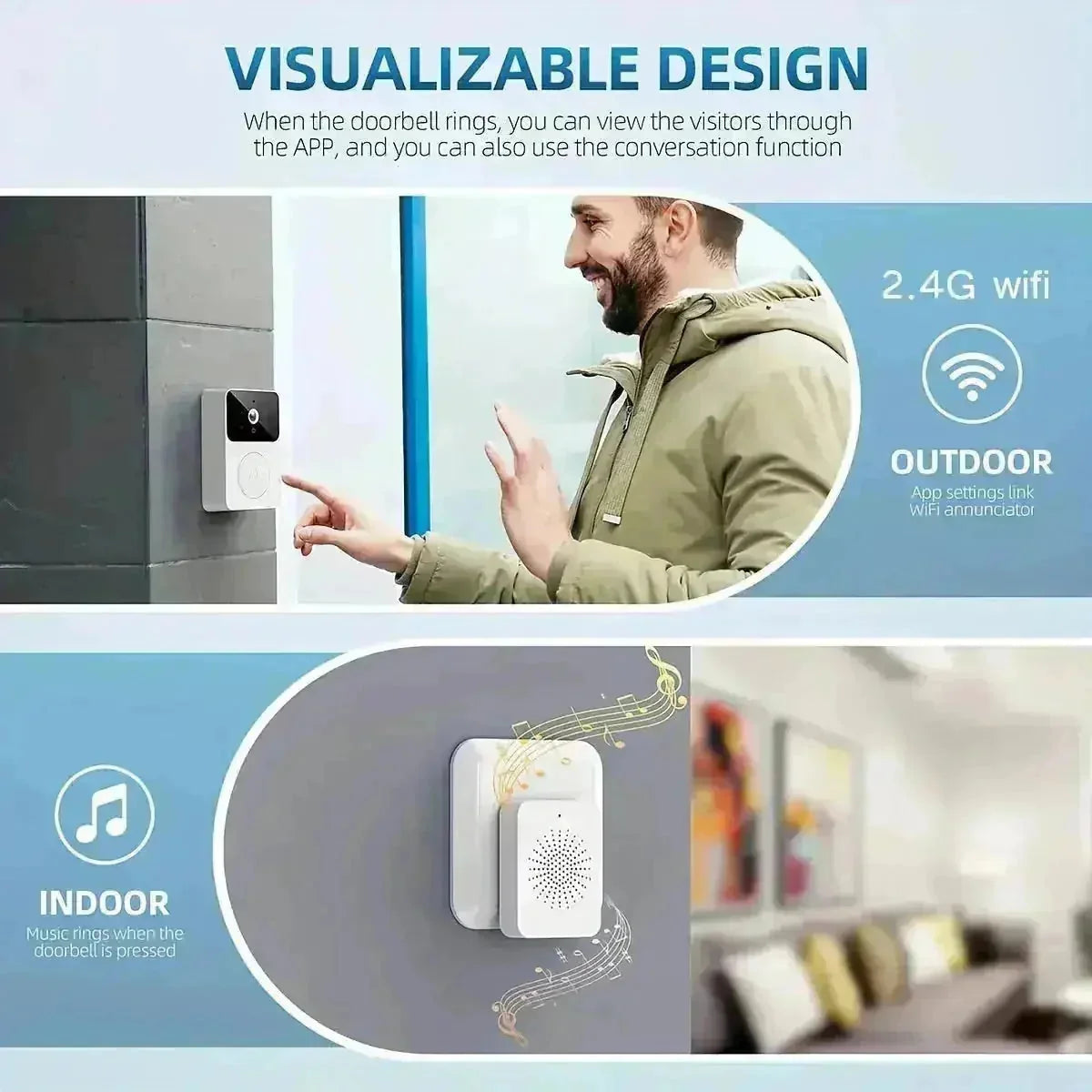 wireless video doorbell | hd video doorbell | night vision security camera | ultrasonic cleaning