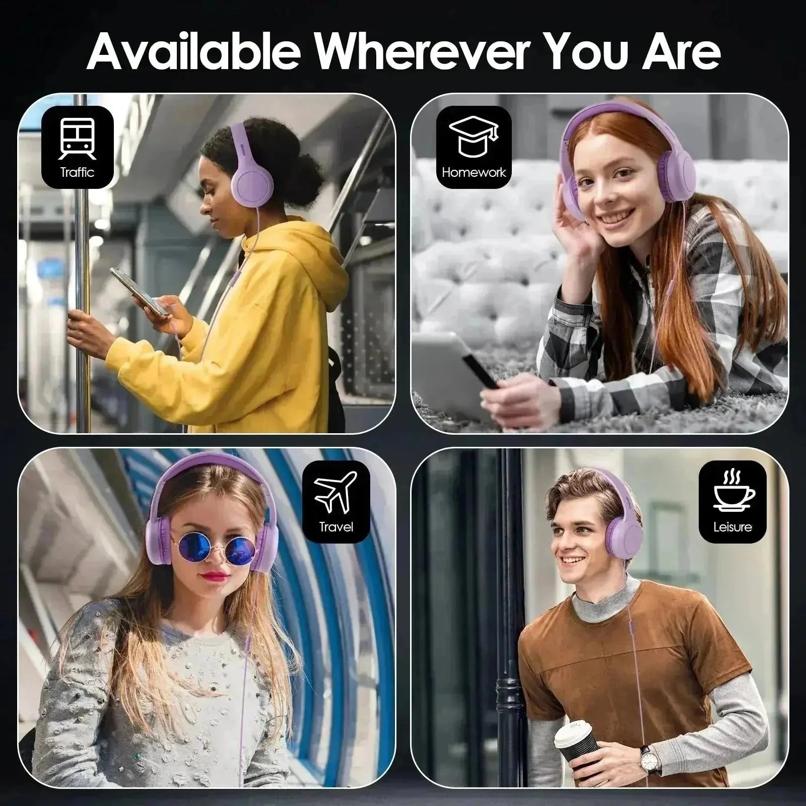 tangle-free nylon cable | on-ear headphones with microphone | type c wired headphones | ultrasonic cleaning