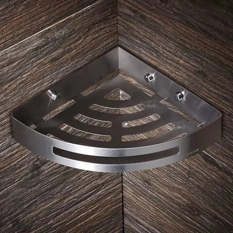 rust-resistant stainless steel | heavy-duty corner shelf | adjustable bathroom organizer | energy saving