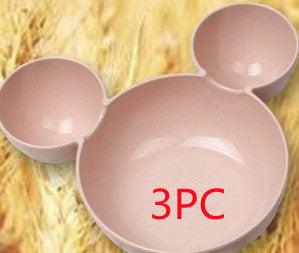 Wheat Straw, Children's Bowl, Cartoon, Wheat Chopsticks, Fork Spoon, Fruit Dish, Mickey's Bowl, Lovely Gift Set 