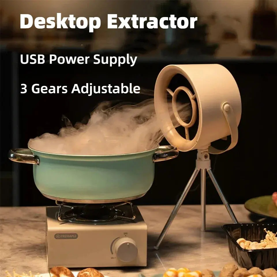 2024 New Portable Desktop Exhaust Fan Small Kitchen Hood Extractor Barbecue USB Charging Desktop Range Hoods Mini Suction Cooker Hood Kitchen Gadgets 