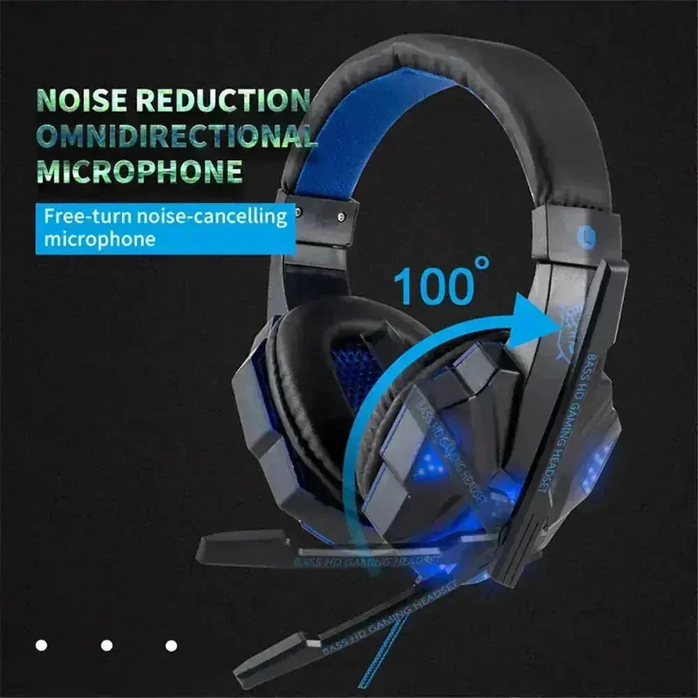 noise cancelling gaming headset | deep bass stereo headphones | led light gaming headset | energy saving