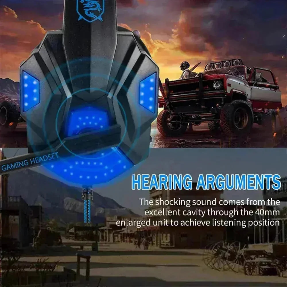 noise cancelling gaming headset | deep bass stereo headphones | led light gaming headset | ultrasonic cleaning