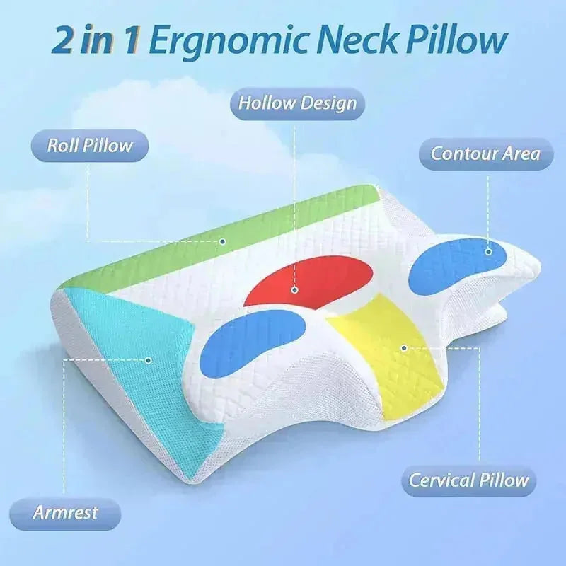 memory foam pillow | orthopedic neck support | cervical pillow for pain relief | ultrasonic cleaning