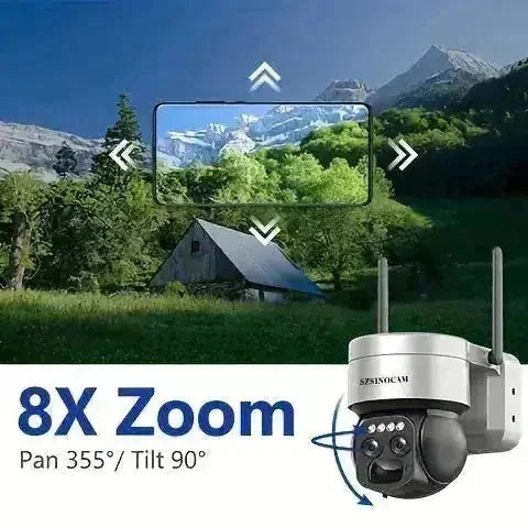 mp dual lens ptz camera | 8x hybrid zoom surveillance | ip66 waterproof outdoor camera | energy saving