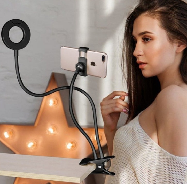 LED Selfie Ring Light for Live Adjustable Makeup Light-8cm Stand.