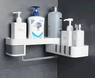 waterproof corner shelf | rust-resistant stainless steel | 3-tier bathroom organizer | ultrasonic cleaning