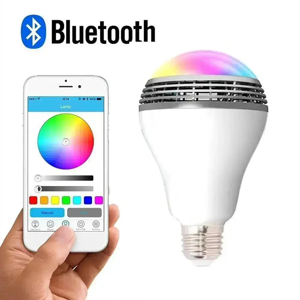 e27 bluetooth light bulb | voice control compatible | multi-room audio sync | energy saving