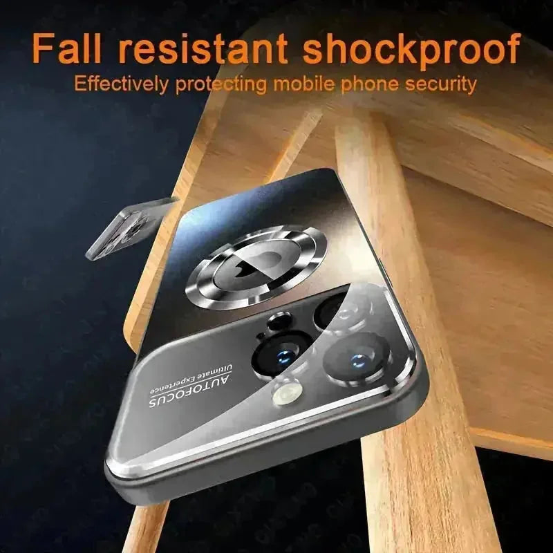 magnetic wireless charging case | shockproof silicone phone cover | hollow logo back cover | ultrasonic cleaning