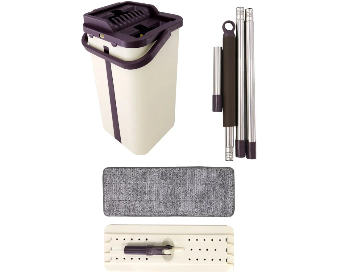 stainless-steel spin mop bucket | spin mop and bucket set | quick-dry microfiber mop head | energy saving
