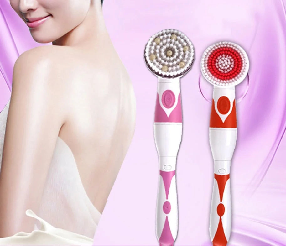 waterproof electric bath brush | rechargeable body scrubber | long handle back scrubber | ultrasonic cleaning