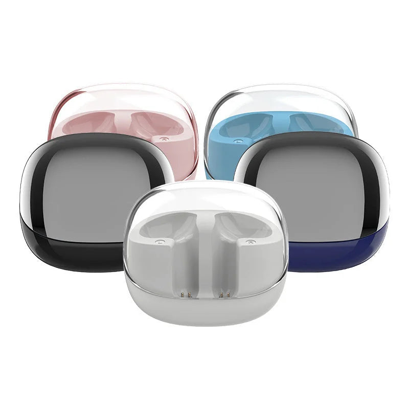 wireless bluetooth headset | mini charging bin | compact charging case | ultrasonic cleaning