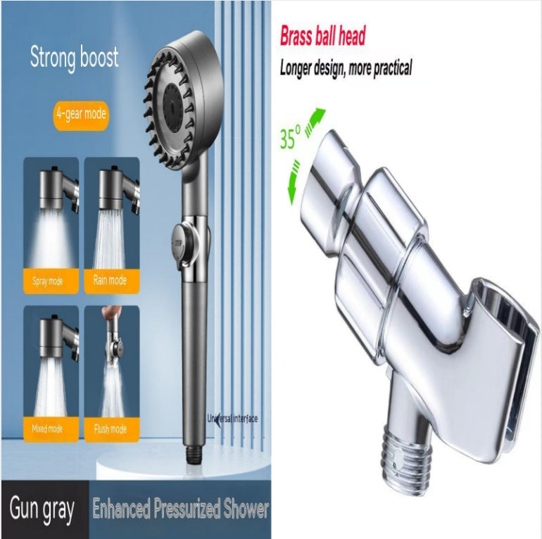 The Third Gear Adjustable Strong Supercharged Shower Head Household Bath Shower Hose Shower Head 